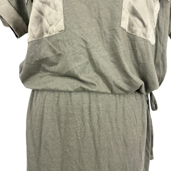 Easywear by Chicos Sage Green Blouson Cotton Blend Dolman Sleeve Dress sz 1 / M - Picture 6 of 16